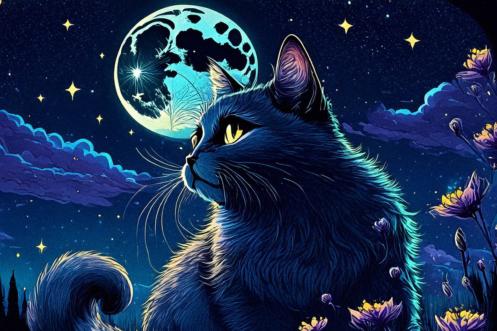 猫と月の不思議な関係