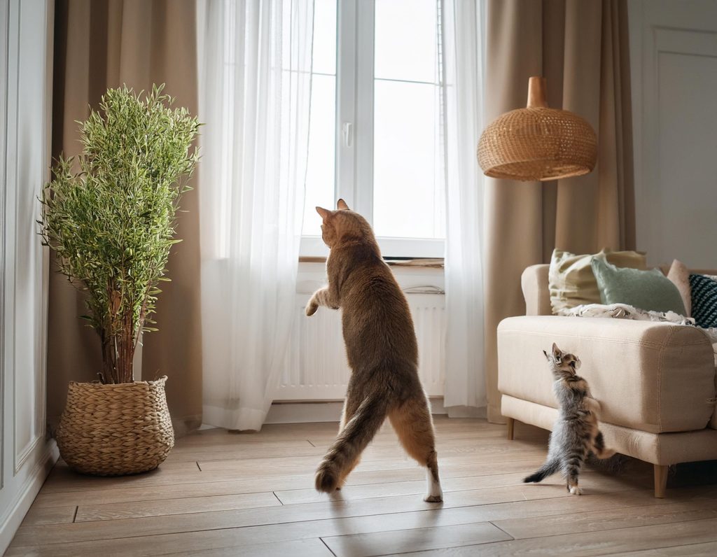 ２本脚で立つ猫たち