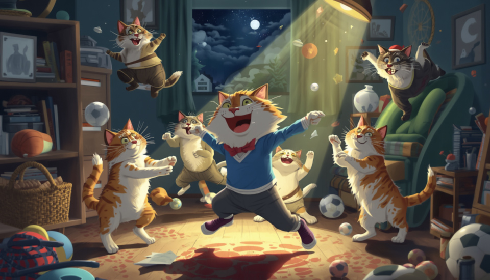 猫の「真夜中の大運動会」